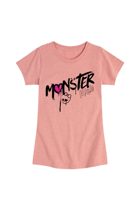 - Graffiti Logo - Youth Girls Fitted Short Sleeve T-Shirt