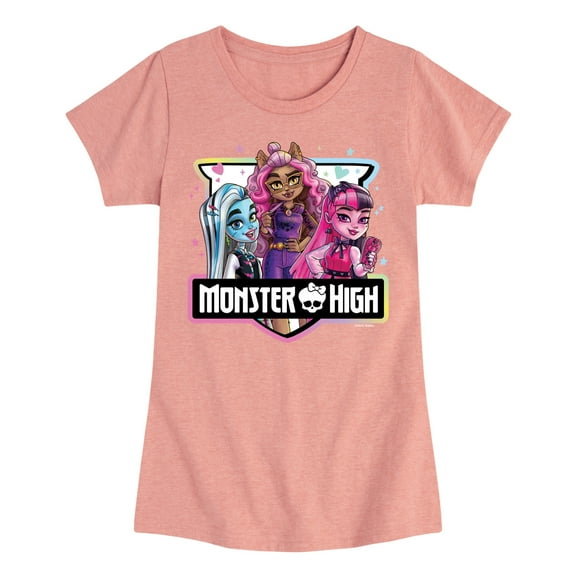 Monster High - Group Badge - Toddler & Youth Girls Short Sleeve Graphic T-Shirt