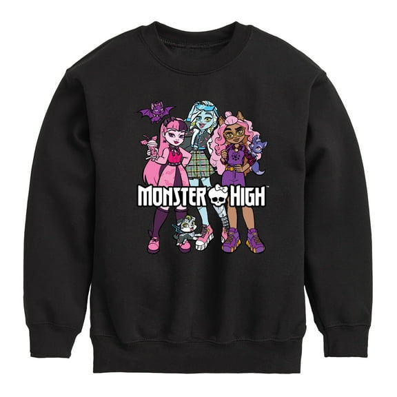 Monster High - Group With Pets - Toddler And Youth Crewneck Fleece Sweatshirt