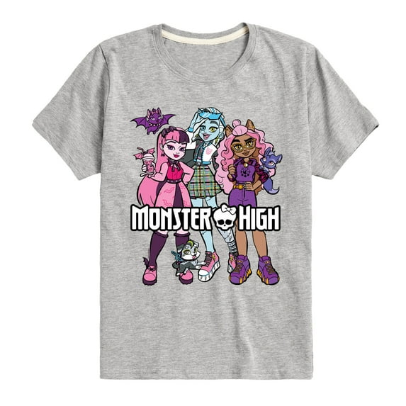 Monster High - Group With Pets - Toddler And Youth Short Sleeve Graphic T-Shirt
