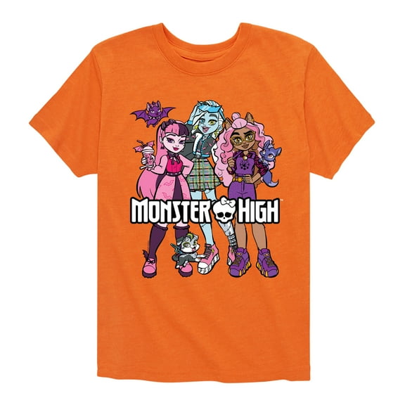 Monster High - Group With Pets - Toddler And Youth Short Sleeve Graphic T-Shirt