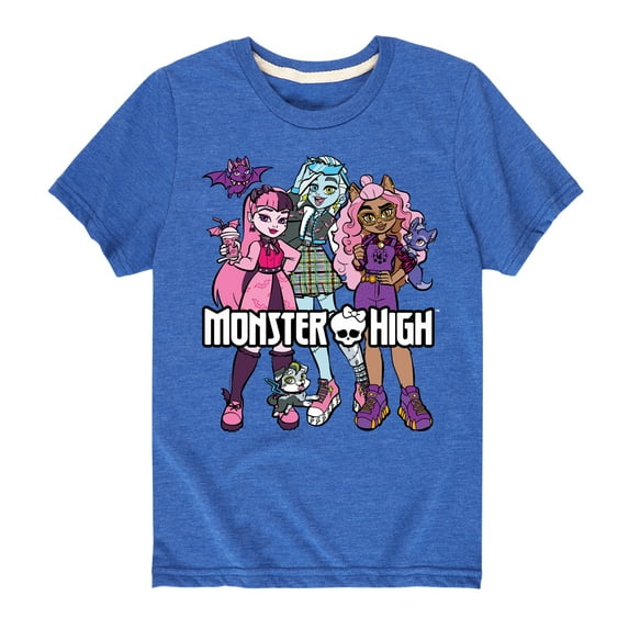 Monster High - Group With Pets - Toddler And Youth Short Sleeve Graphic T-Shirt
