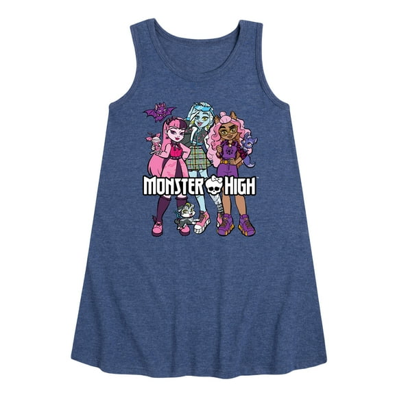 Monster High - Group With Pets - Toddler and Youth Girls A-line Dress