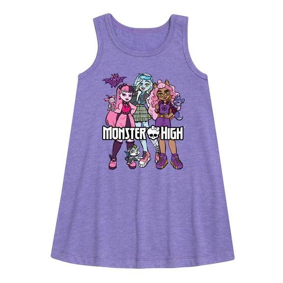 Monster High - Group With Pets - Toddler and Youth Girls A-line Dress