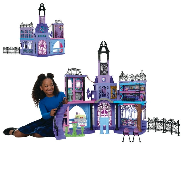 Monster High Haunted High School Doll House with 35+ Pieces of Furniture and Accessories