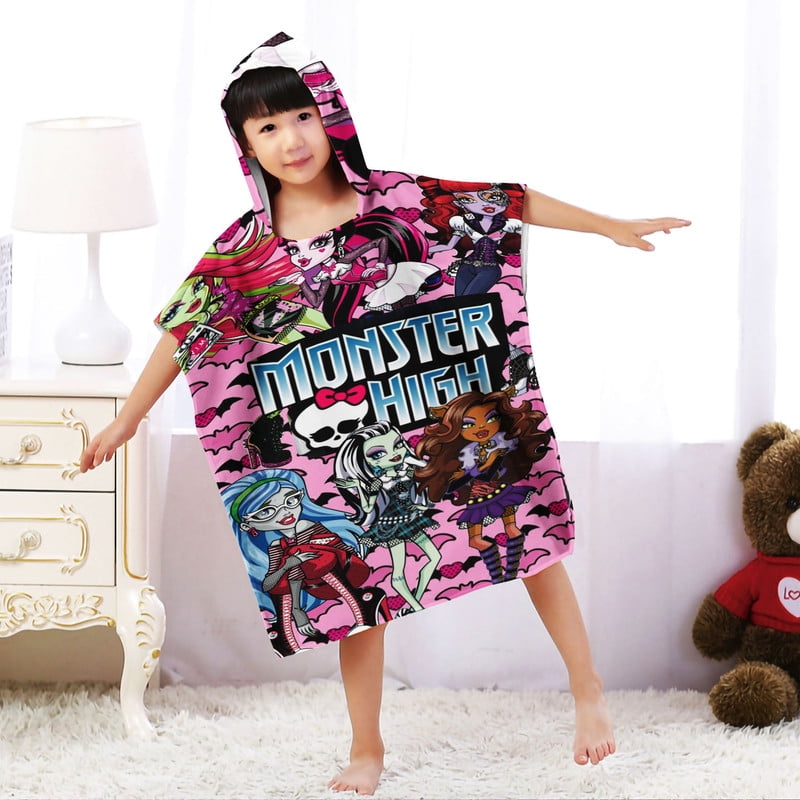 Monster High Hooded Poncho Towels, Soft & Absorbent Microfiber Beach ...