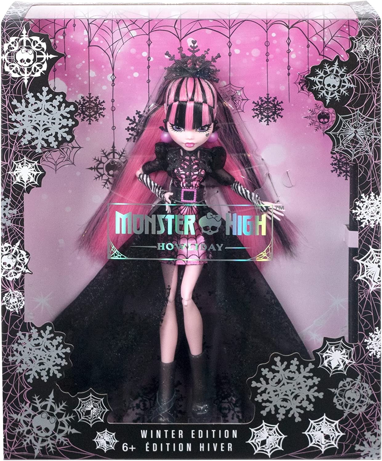  Monster High Draculaura Doll, Vampire Heart in Extravagant  Black Ballgown with Elegant Headpiece and Accessories ( Exclusive) :  Toys & Games
