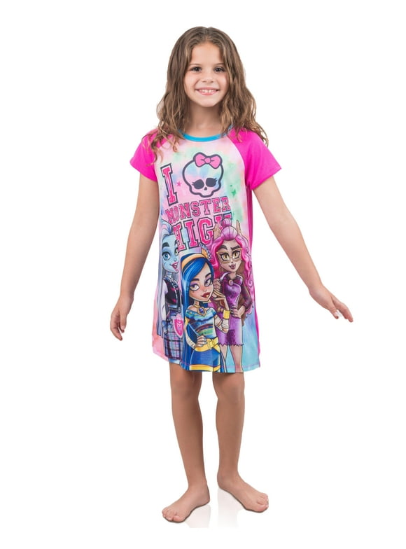 Monster High I Love MH Girls Nightgown Loungewear, Size: 4