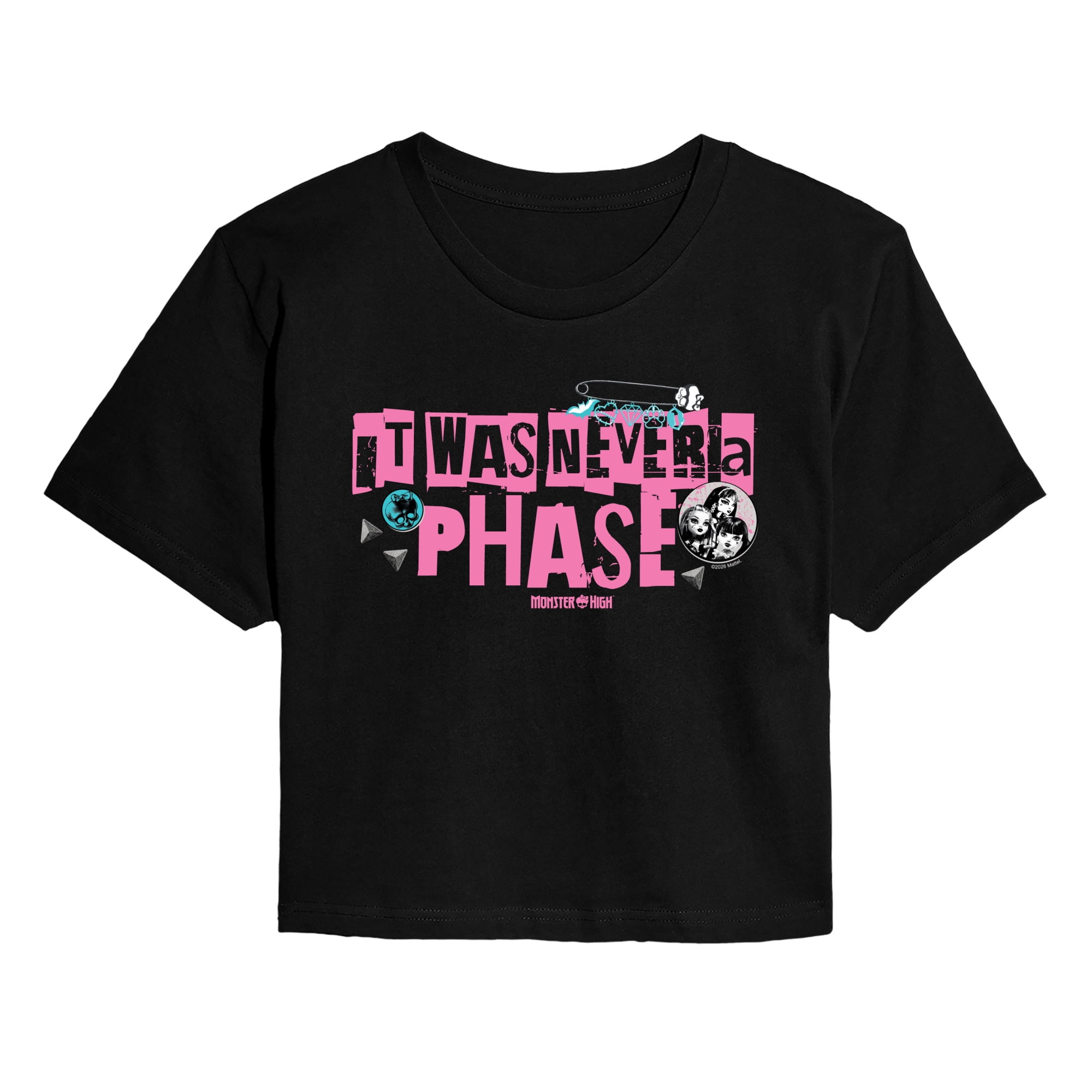 Monster High - It Was Never A Phase - Juniors Cropped Graphic T-Shirt
