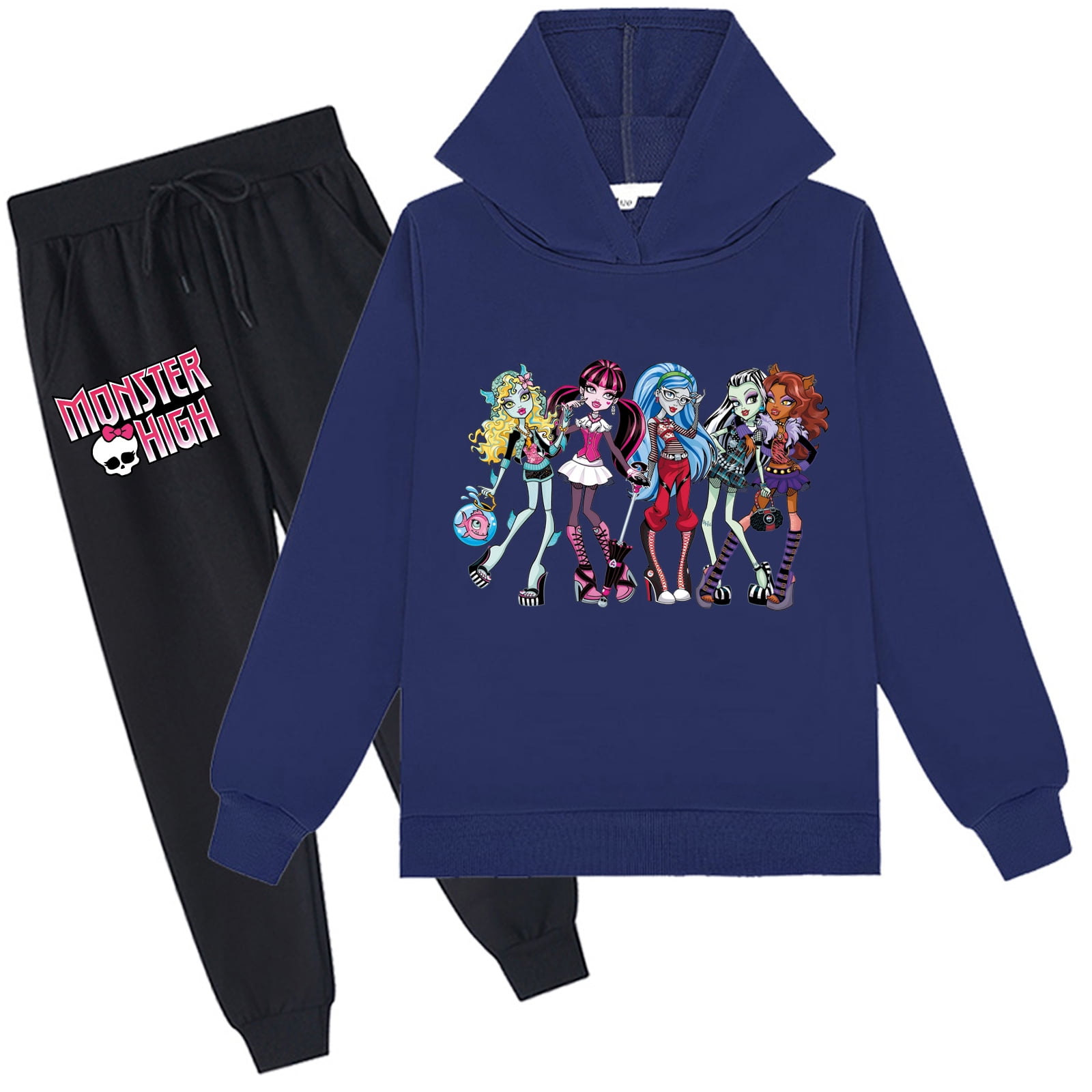 Monster High Kids Pullover Hoodie and Sweatpants Long Sleeve Tops ...
