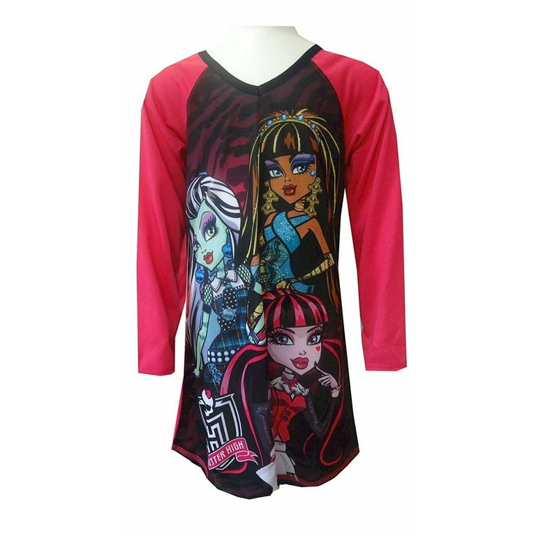 Monster High Long Sleeve Nightgown Pajama Girl Size L 10 12