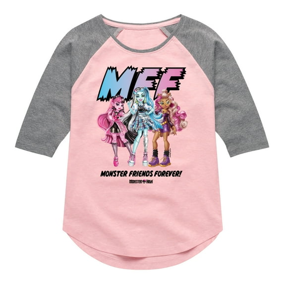 Monster High - M.F.F Monster Friends Forever - Toddler & Youth Girls Raglan T-Shirt