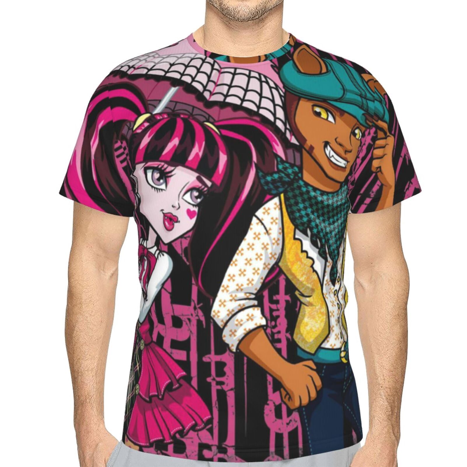 Monster High Mens 3d Graphic Print Shirts Casual Short Sleeve Tee ...