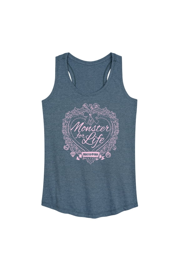 - Monster For Life Coquette - Women's Racerback Graphic Tank