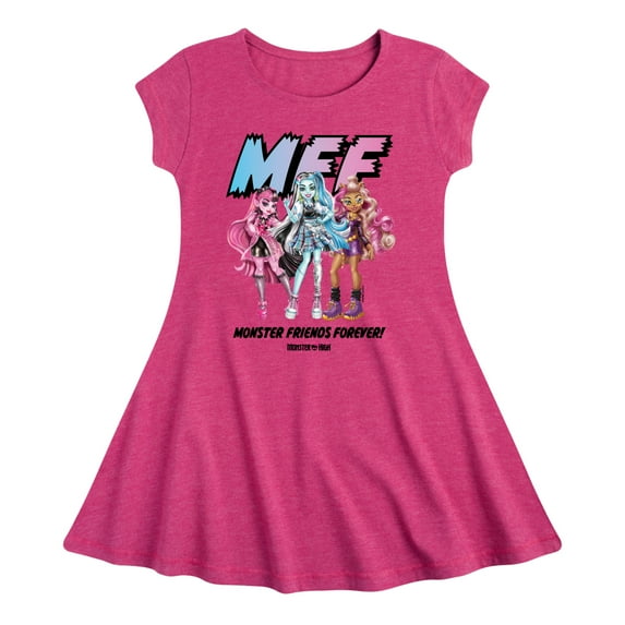 Monster High - Monster Friends Forever - Toddler & Youth Girls Fit & Flare Dress