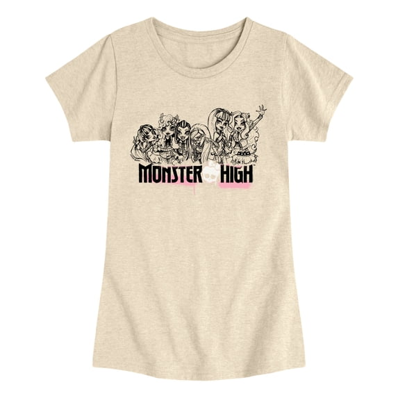 Monster High - Monster High Sketchy - Youth Girls Fitted Short Sleeve T-Shirt