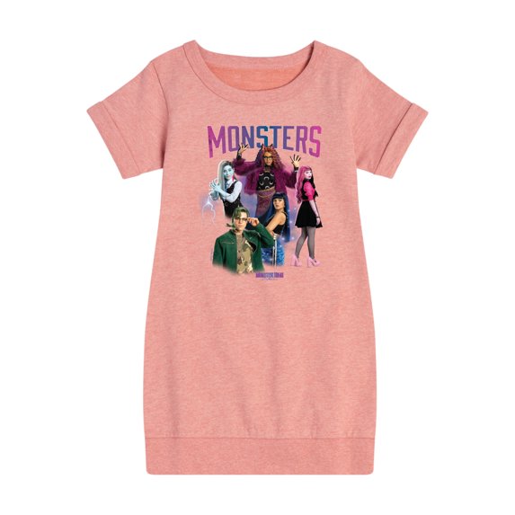 Monster High - Monsters Group - Toddler And Youth Girls Fleece Dress
