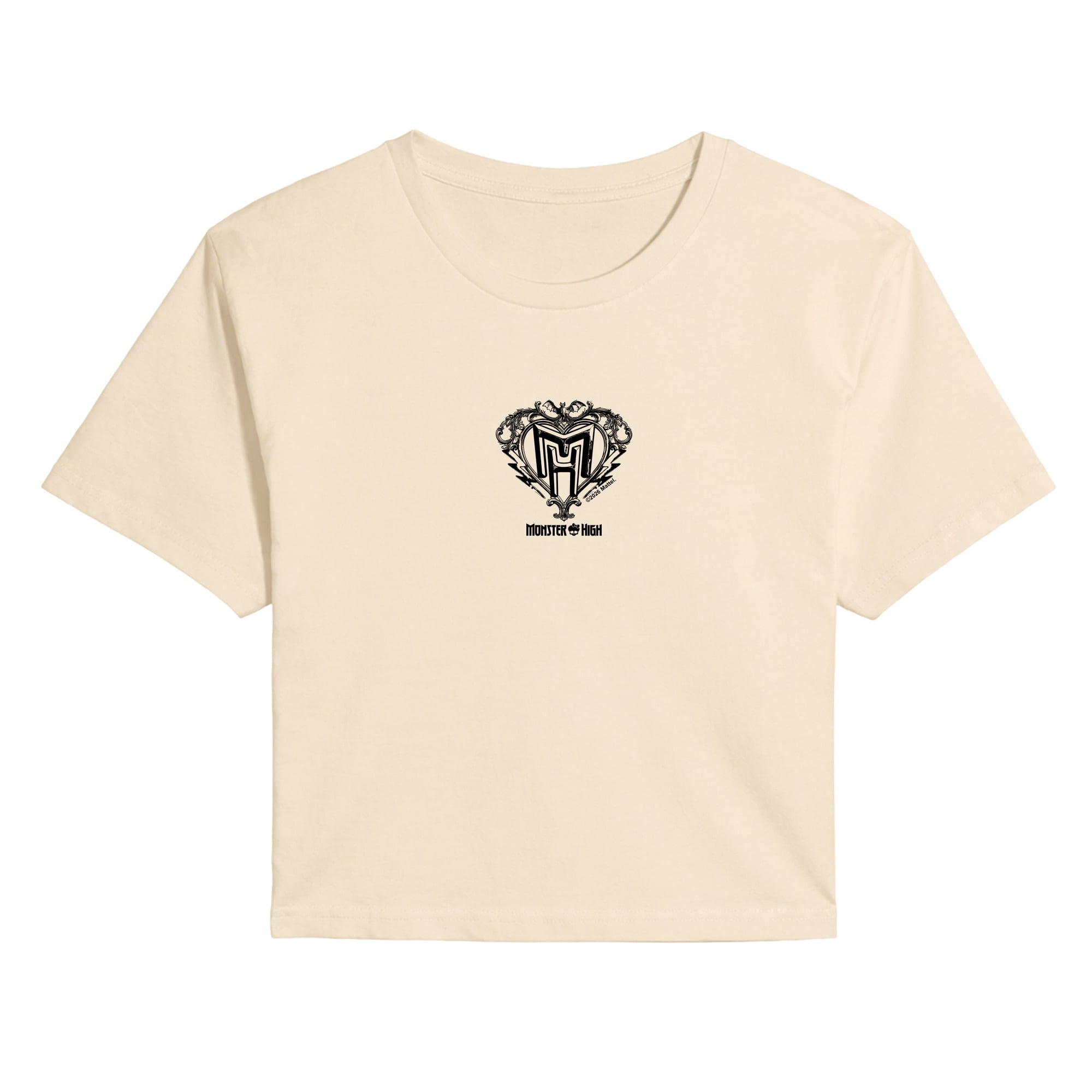 Monster High - Ornate Heart - Juniors Cropped Graphic T-Shirt