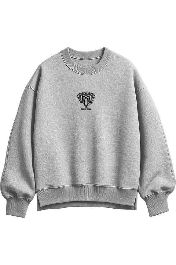 - Ornate Heart - Women's Oversized Fleece Crew Sweatshirt
