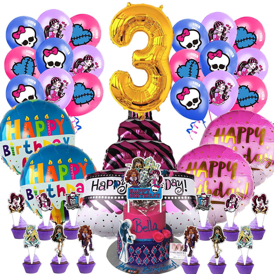 Monster High Party Supplies 3rd Decor Kit Balloons Birthday Cake Topper — free download
