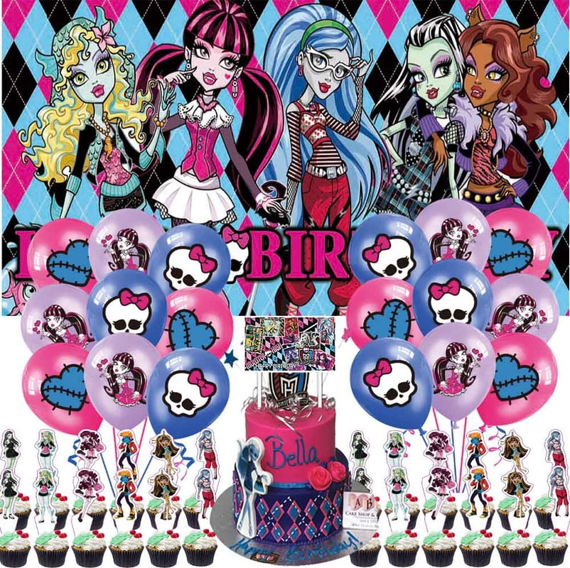 Monster High Party Supplies Decor Cake Topper Birthday Backdrop Balloons Decorations