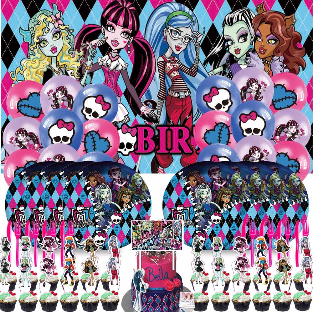Monster High Party Supplies Plates Decorations Birthday Cake Topper Banner Decor Backdrop