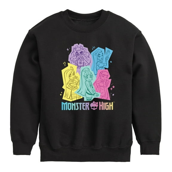 Monster High - Pastel Character Group - Toddler And Youth Crewneck Fleece Sweatshirt