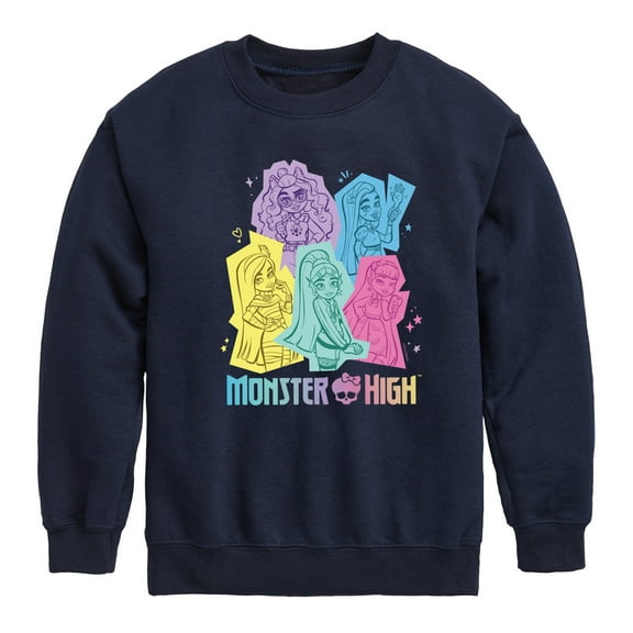 Monster High - Pastel Character Group - Toddler And Youth Crewneck Fleece Sweatshirt