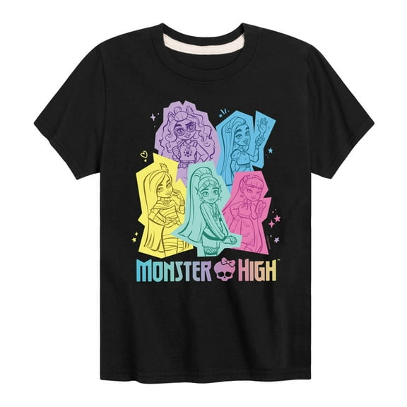 Monster High - Pastel Character Group - Toddler And Youth Short Sleeve Graphic T-Shirt