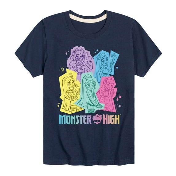 Monster High - Pastel Character Group - Toddler And Youth Short Sleeve Graphic T-Shirt