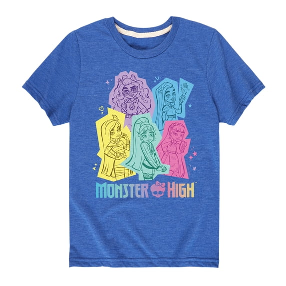 Monster High - Pastel Character Group - Toddler And Youth Short Sleeve Graphic T-Shirt
