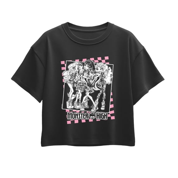 Monster High - Pink Check - Youth Girls Boxy T-Shirt