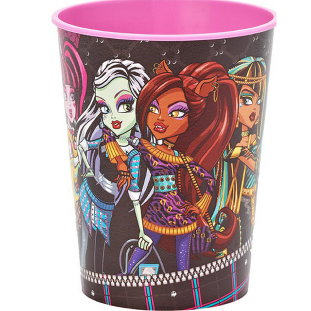 Monster High Pink Plastic 16 oz Reusable Keepsake Souvenir Favor Cup (1 Cup)