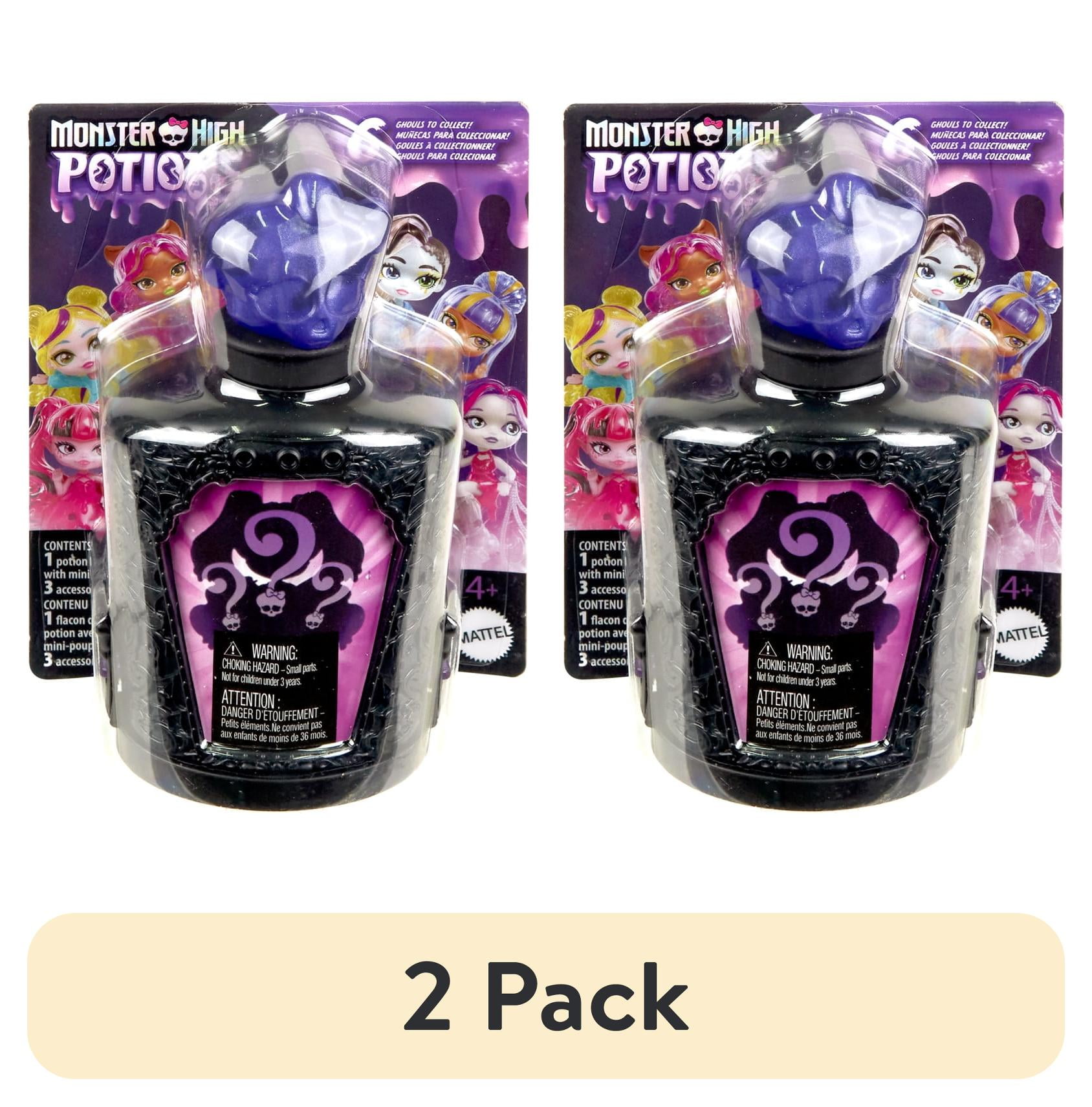 (2 pack) Monster High Potions Mini Dolls, Surprise Character Figures with Water Reveal (Characters M(图1)