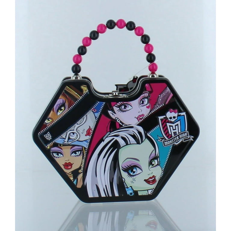 Monster High Purse Shaped Tin Box With Beaded Handle-Black
