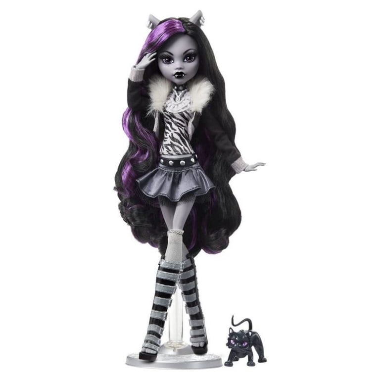 Monster High モンスターハイ クラウディーン リールドラマ Monster High Reel Drama Clawdeen Doll - Black and White Clawdeen