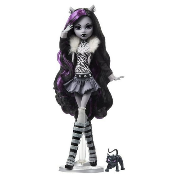 Monster High Reel Drama Clawdeen Doll - Black and White Clawdeen Doll