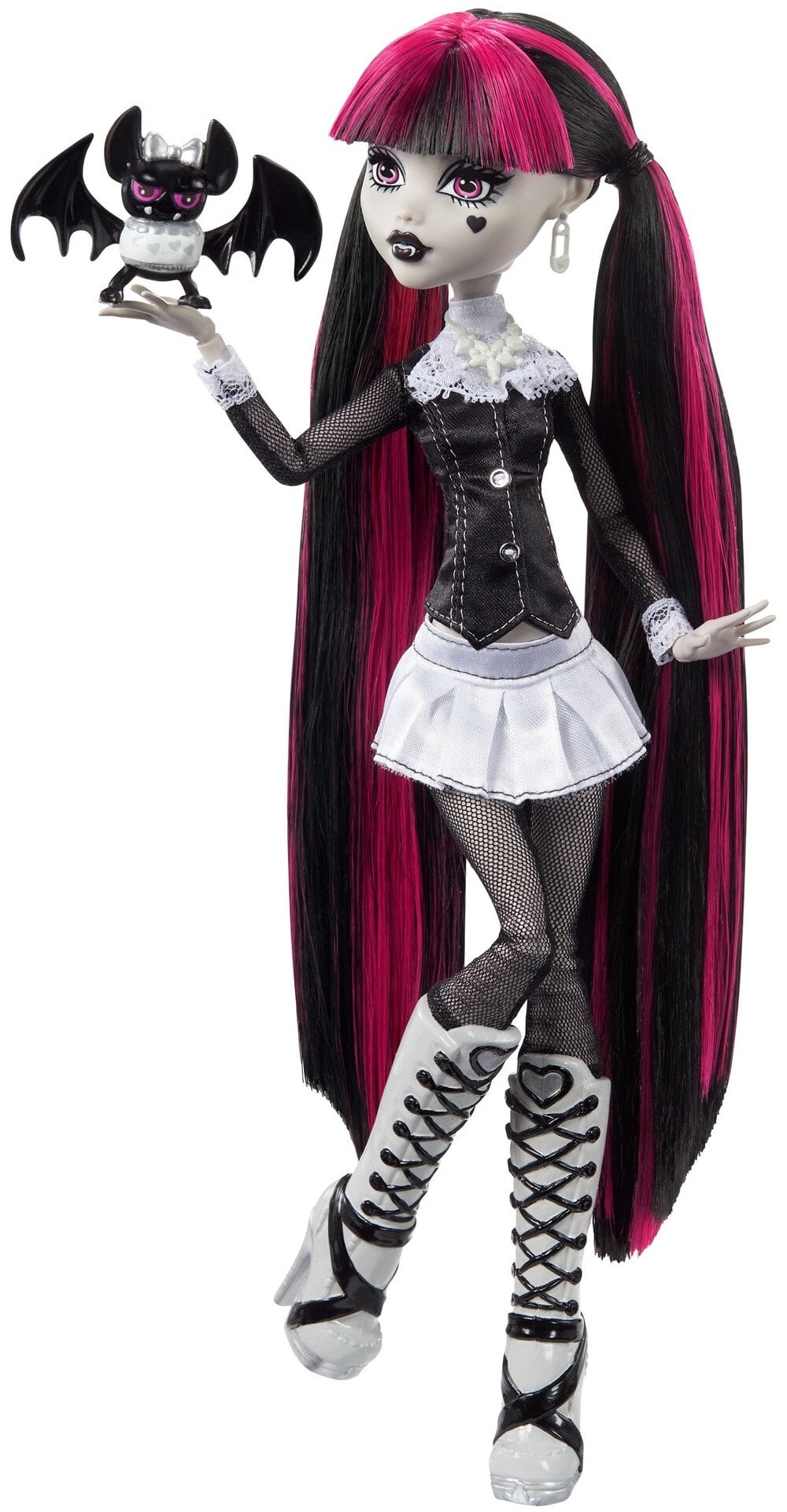 Monster High Reel Drama Draculaura Doll & Pet, Black & White Look