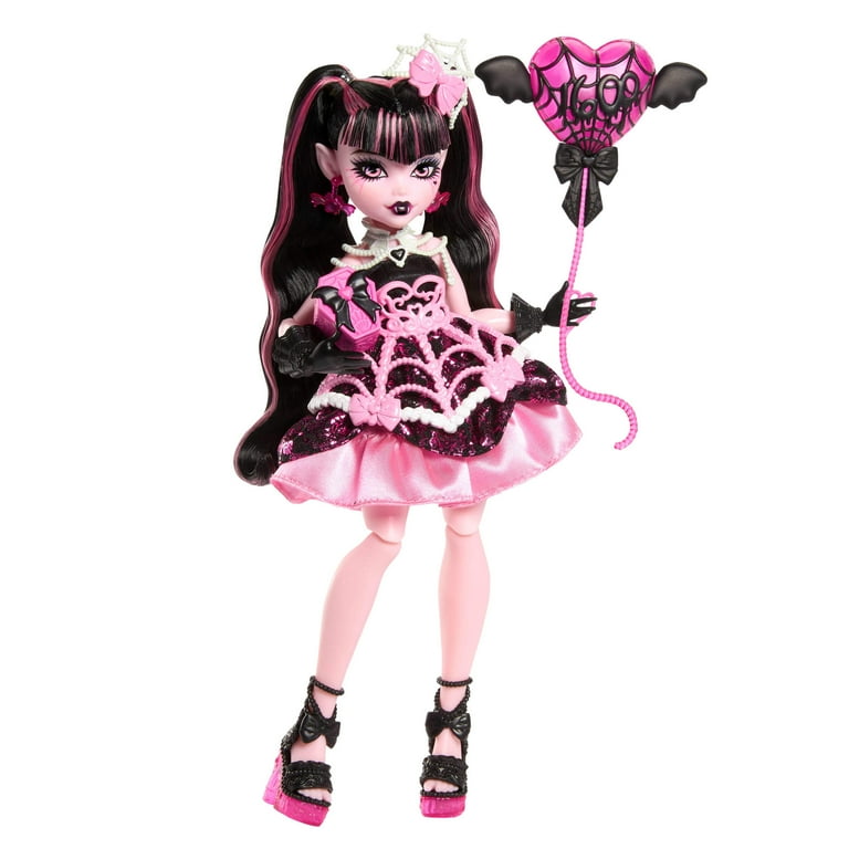 Monster High Scary Sweet Birthday Draculaura Doll in Party Dress with  Balloon & Gift