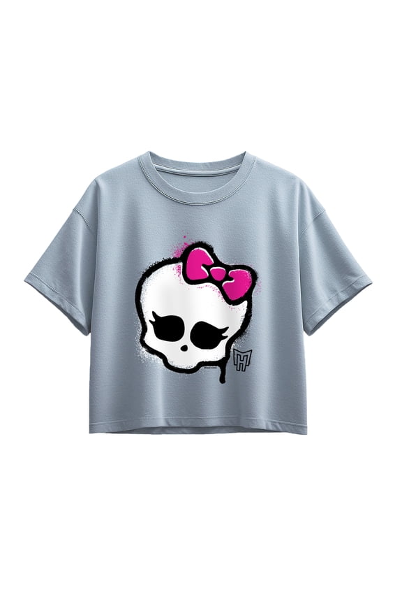 - Skull Graffiti Logo - Youth Girls Boxy T-Shirt