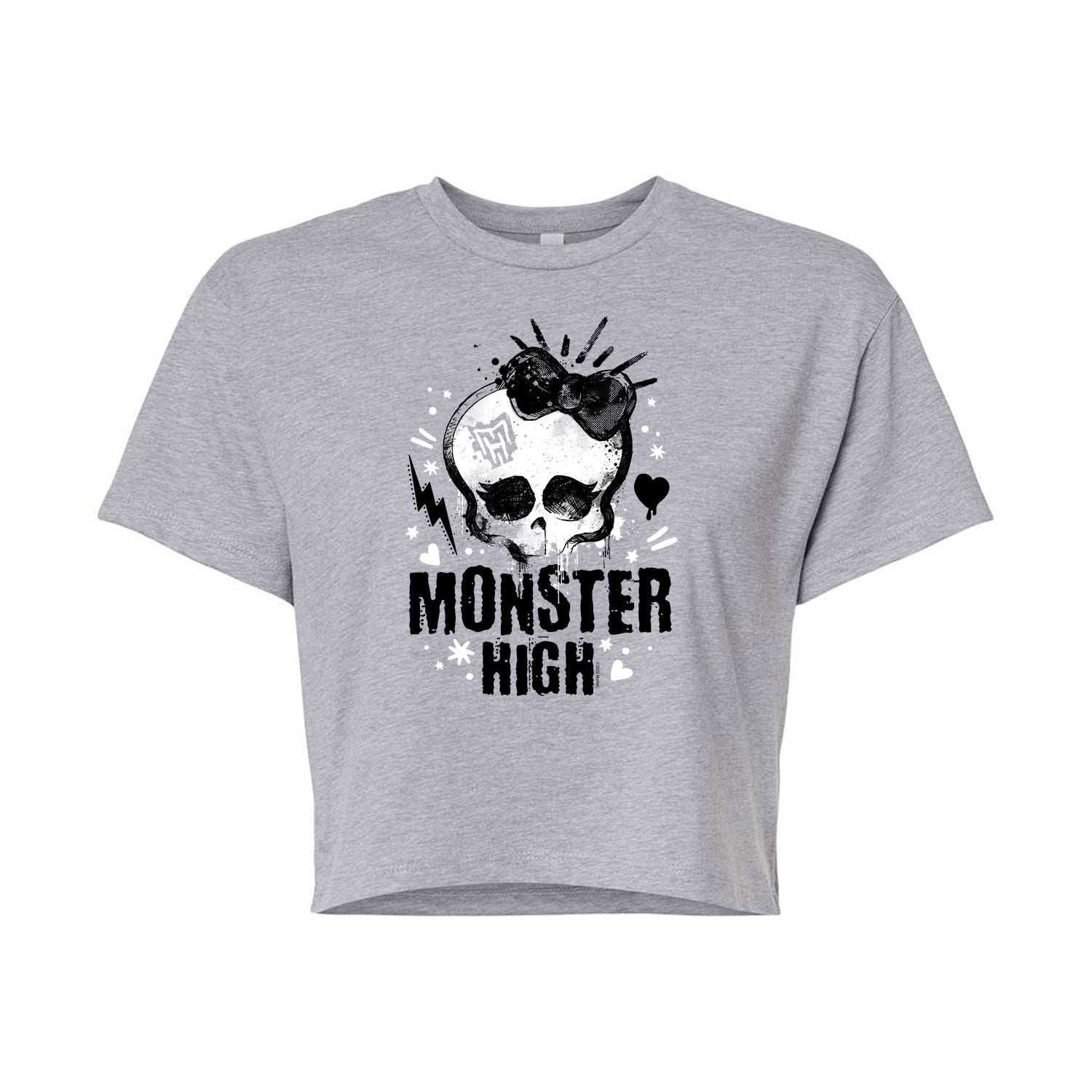 Monster High - Skullette Punk - Juniors Cropped Cotton Blend T-Shirt