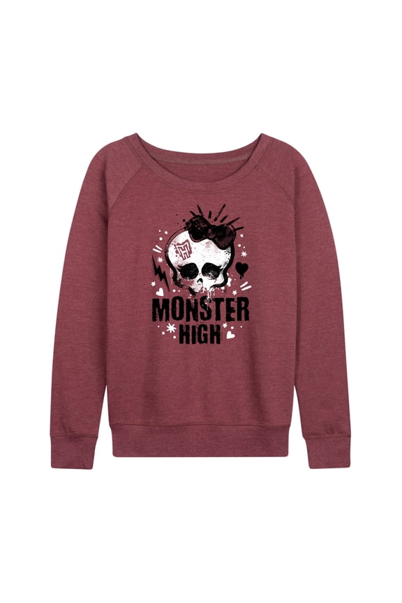 - Skullette Punk Logo - Women's Lightweight French Terry Long Sleeve Shirt