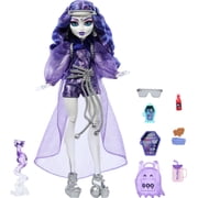 Monster High Spectra Vondergeist Doll with Pet Ferret Rhuen and Accessories Like Backpack, Tablet, Snacks and More