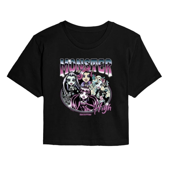 Monster High - Squad Photo - Juniors Cropped Graphic T-Shirt