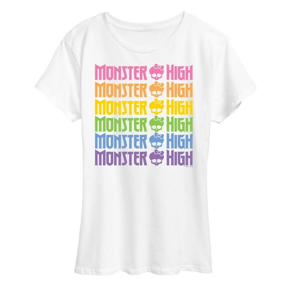 Monster High - Stacked Rainbow Monster High Logo - Pride LGBT - Women's Short Sleeve Graphic T-Shirt