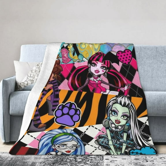 Monster High Throw Blanket Kids Plush Blanket Ultra-Soft Micro Flannel Fleece Blanket for Bedding Sofa Travel 30"x40"