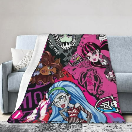 Monster High Throw Blanket Kids Plush Blanket Ultra-Soft Micro Flannel Fleece Blanket for Bedding Sofa Travel 30"x40"
