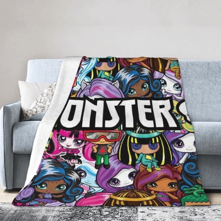Monster High Throw Blanket Kids Plush Blanket Ultra-Soft Micro Flannel Fleece Blanket for Bedding Sofa Travel 30"x40"