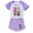 thumbnail image 1 of Monster High girls' short sleeved set, short sleeved T-shirt shorts, sports set, casual set, suitable for children aged 5-13, 1 of 3