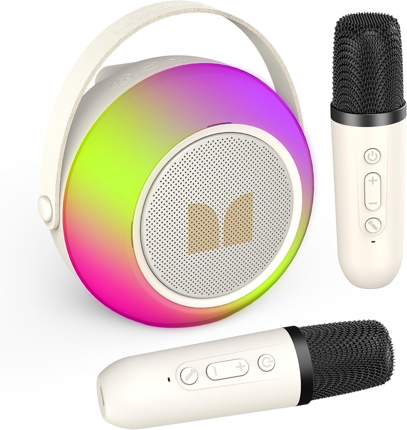 Monster MS62112 Hotshot Plus Portable Bluetooth Speakers, Mini Karaoke Machine, S15-White